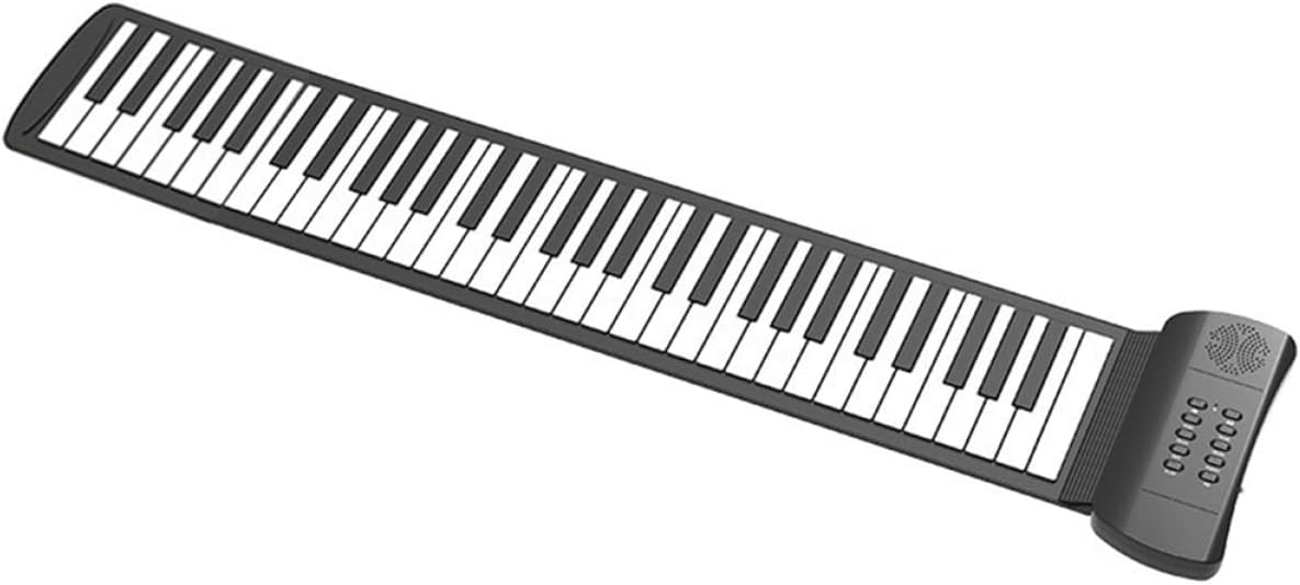 61-Keys Foldable Roll-up Piano Portable Silicone Electronic Keyboard for Beginners Compact and Lightweight Hand Roll Instrument for Travel and Home Use