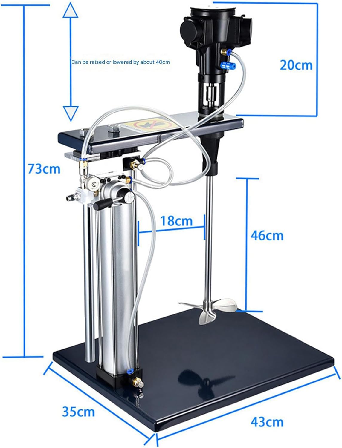 50 Gallon Pneumatic Paint Mixer 1/2HP Automatic Lifting Air Agitator Paint Mix Tool Ink Casting Stirring Machine, High Power