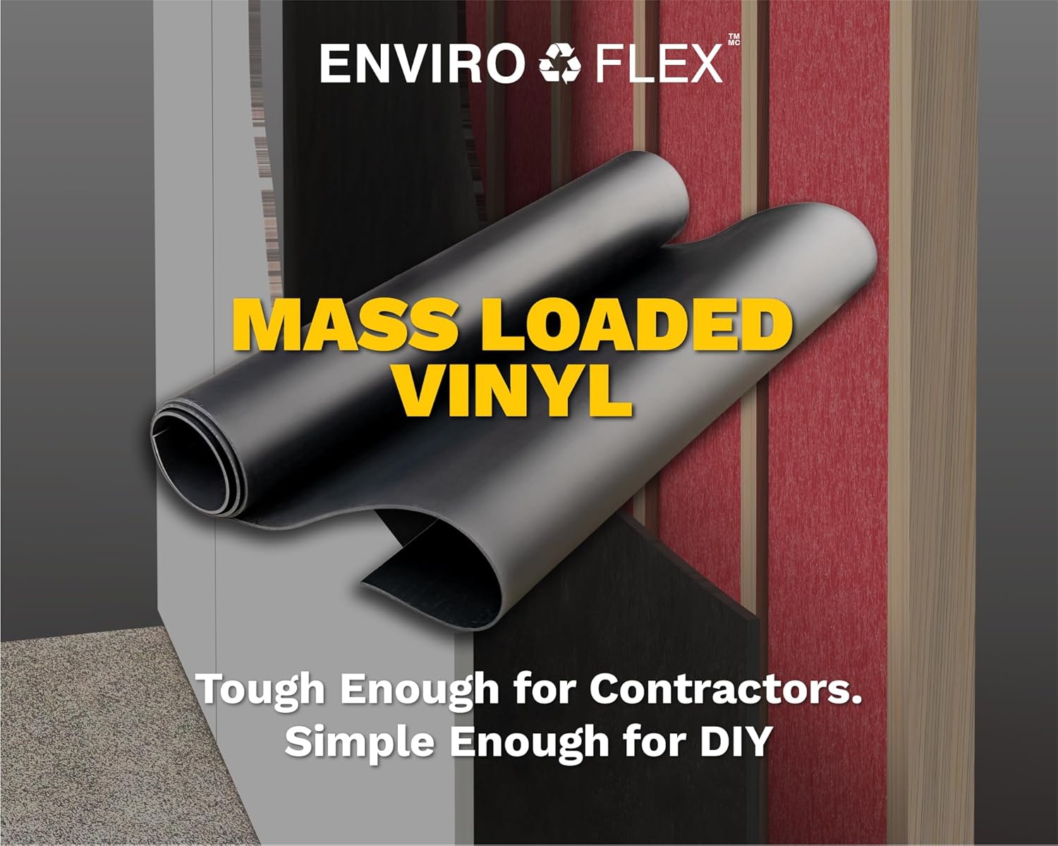 1 LB Mass Loaded Vinyl 4’x4’ (16 SF) – MLV Soundproofing Barrier for Walls, Ceilings, Vehicles – 26 STC Rating – Flexible Noise Blocker Roll – Easy to Cut & Install - Multiple Options