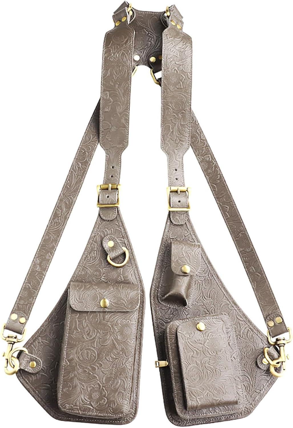 Genuine Leather Double Shoulder Armpit Bag Anti-Theft Hidden Underarm Travel Backpacks, Retro Style