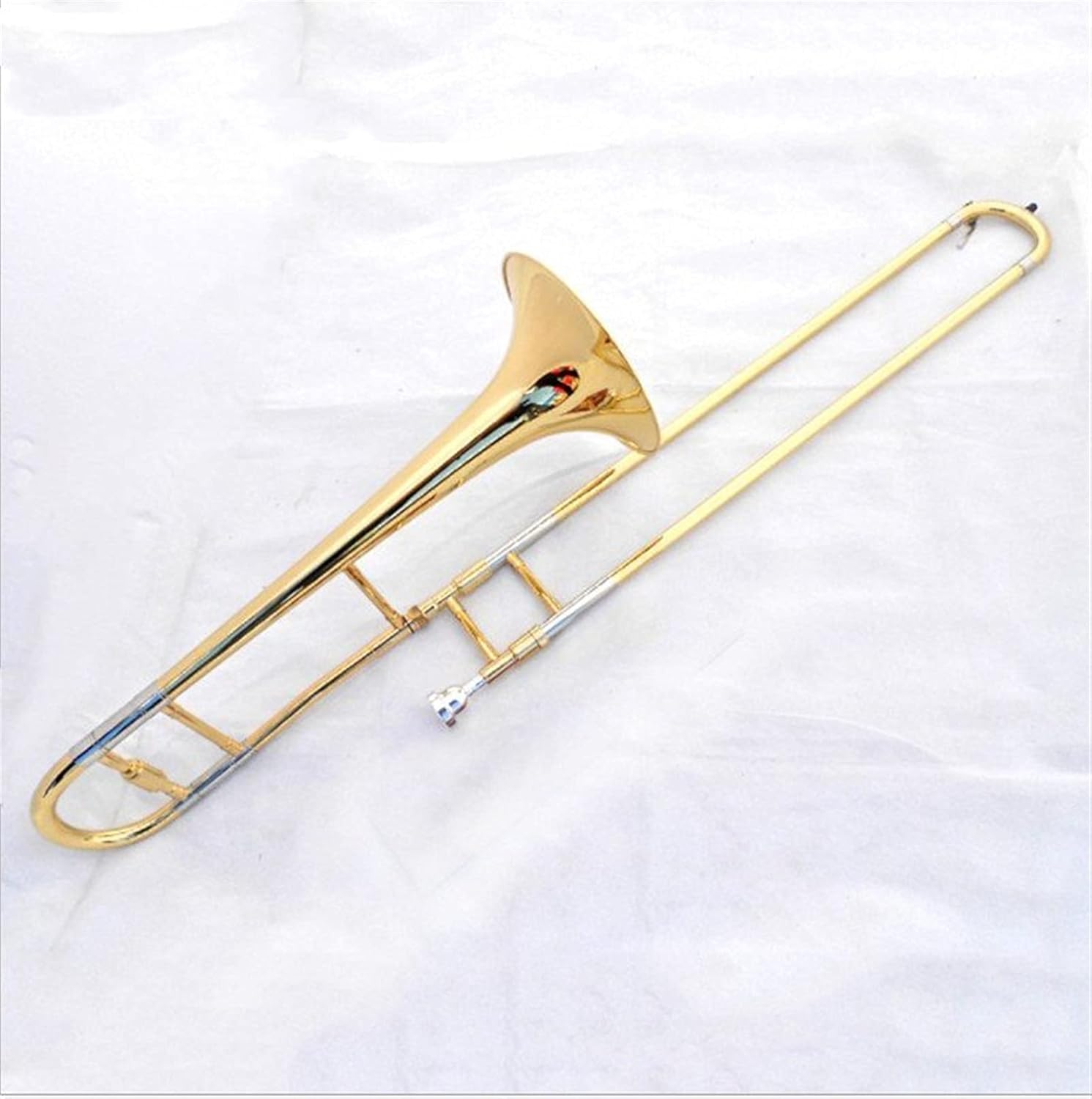 Student Trombone Trombone Natural Brass Finish for Trumpet Cross Player with Designer Hard Shell Trombone Kit