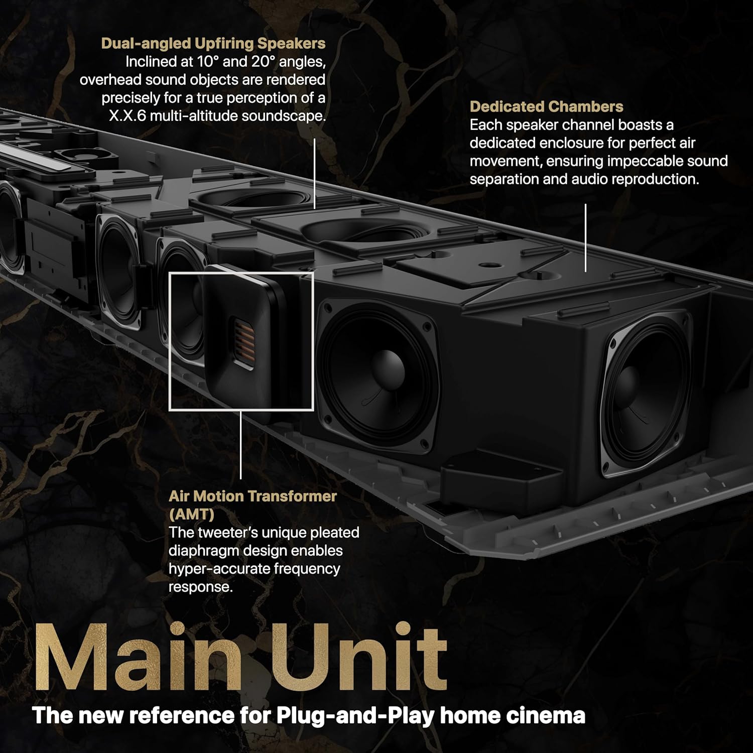 Nakamichi Dragon 11.4.6 Home Surround Sound System with Dolby Atmos and DTS:X Pro. Best Soundbar with AVR Processing