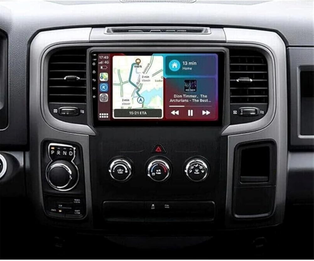 Double Din Radio for 2018 RAM 3500 Android Radio Upgrade Touchscreen Compatible with Wireless Carplay Android Auto,Car Stereo with Bluetooth GPS Navigation Multimedia Player WiFi FM Backup Camera