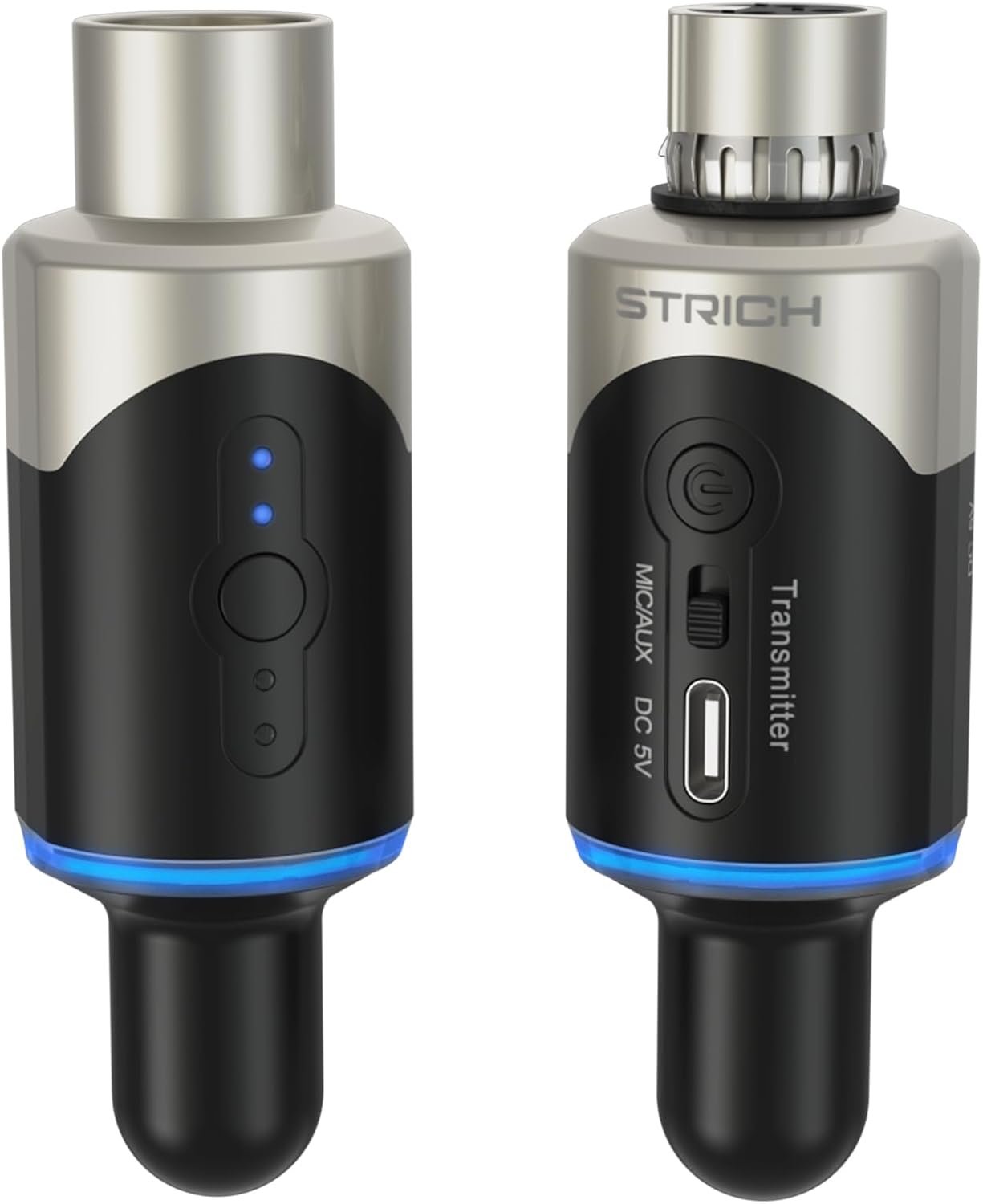 STRICH M5 UHF Wireless XLR Microphone System, 4-Channel Transmitter & Receiver for Dynamic Mic, 200ft Range, ＜1ms Latency, Compatible with Audio Mixer/PA Speaker