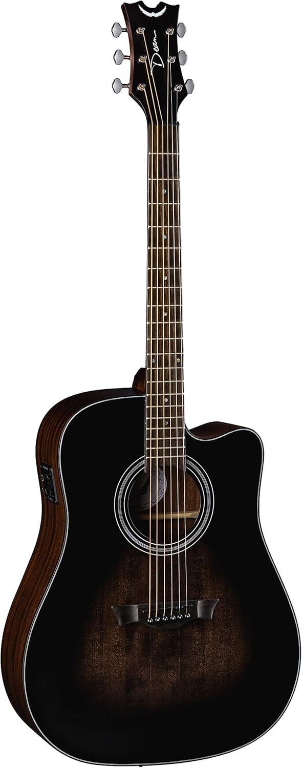Dean St Augustine Dreadnaught Cutaway Solid Top Acoustic/Electric Guitar, Satin Vintage Burst