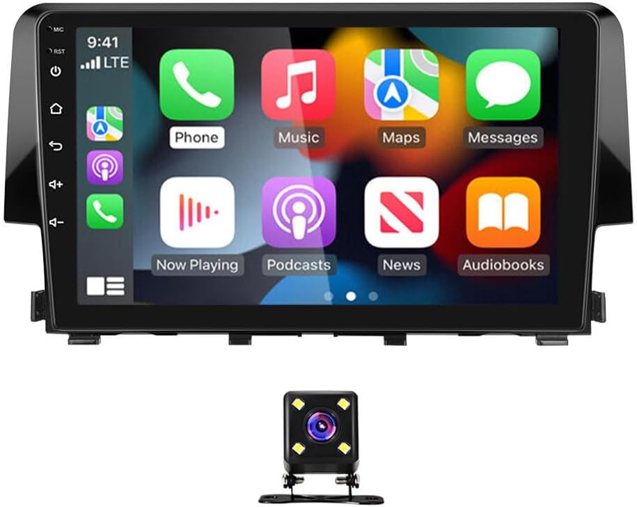 9 inch Android13 Car Stereo for Honda Civic 2016-2020 Radio Touch Screen W/Carplay & Android Auto GPS Bluetooth Wi-FI/Steering Wheel Control/AHD Camera/Car Stereo Radio [2GB+32GB] (2+32G)