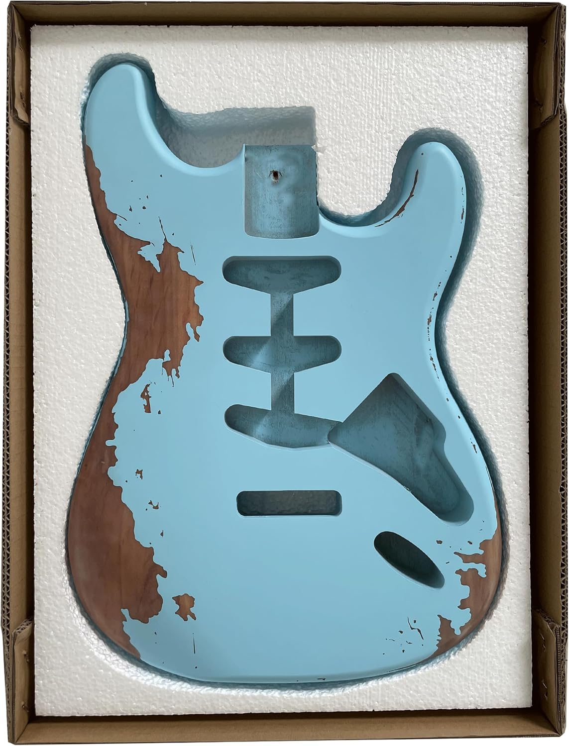 Relic Electric Guitar Body Stratocaster Style Nitro Top Alder Wood DIY Guitar Body S-S-S pickups Heavy Relic Guitar Body Blue