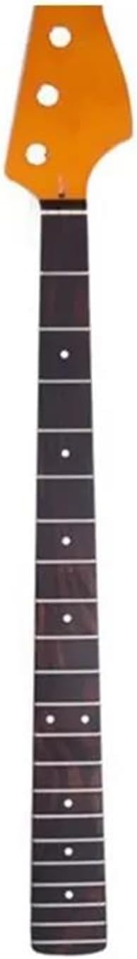 Replacement Guitar Neck 21 Frets Yellow Color Glossy Paint Maple Electric Bass Guitar Neck Rosewood Fingerboard Musical Instrument Accessories