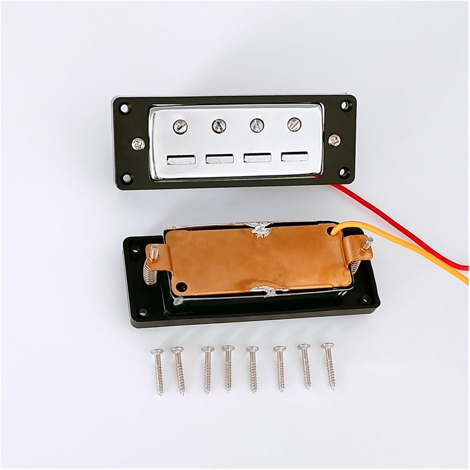 Mini 4 String Bass Guitar Humbucker Ceramic Magnet Pickups with Black Frame Electric Guitar Pickups Set