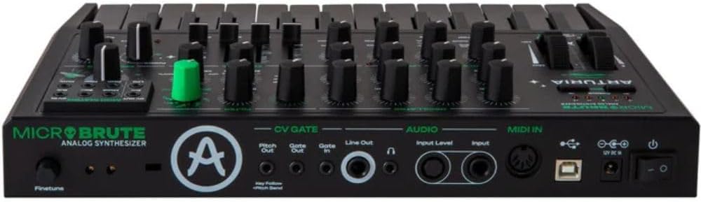 Arturia Micro Brute UFO Bundle with Polsen HPC-A30 Closed-Back Studio Monitor Headphones, Kellards MID-P10T Pro MIDI to MIDI Cable 10 Feet