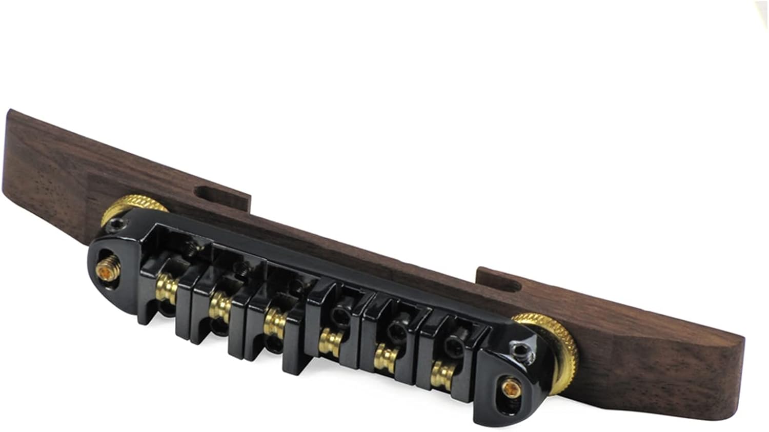 Black Roller Saddles Guitar Bridge Rosewood Base & Tailpiece for Archtop Bass Guitar Parts Electric Guitar Bridge