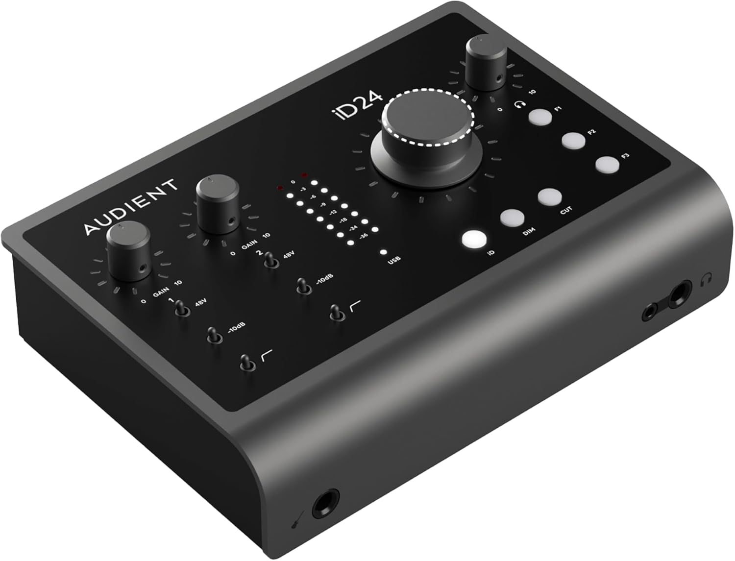 Audient iD24 USB-C Audio Interface Bundle with Instrument Cable, XLR Cable, and Austin Bazaar Polishing Cloth