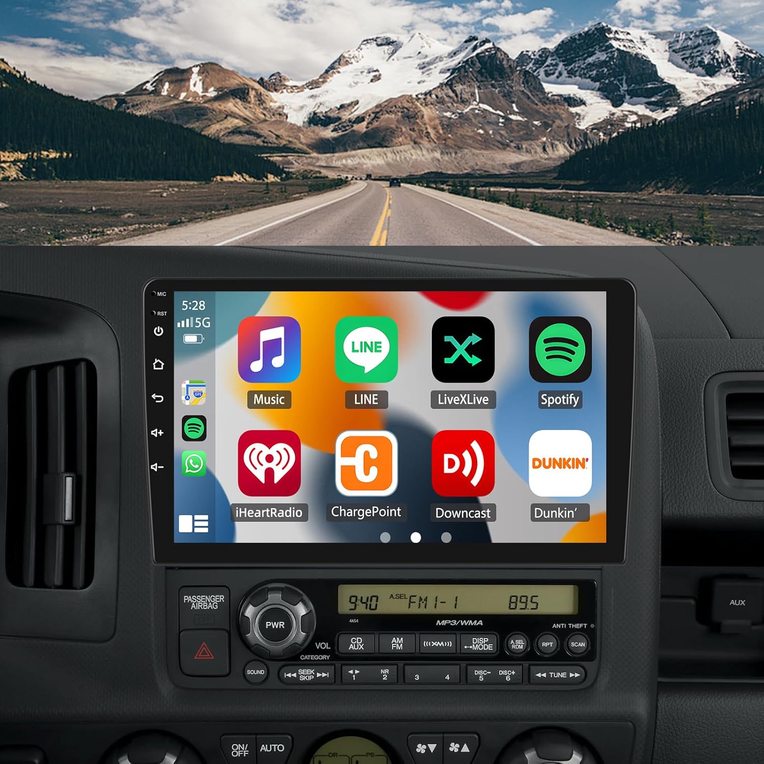 ikasus Android 13 Double Din Car Stereo Radio for Honda Ridgeline 2006-2014 10.1