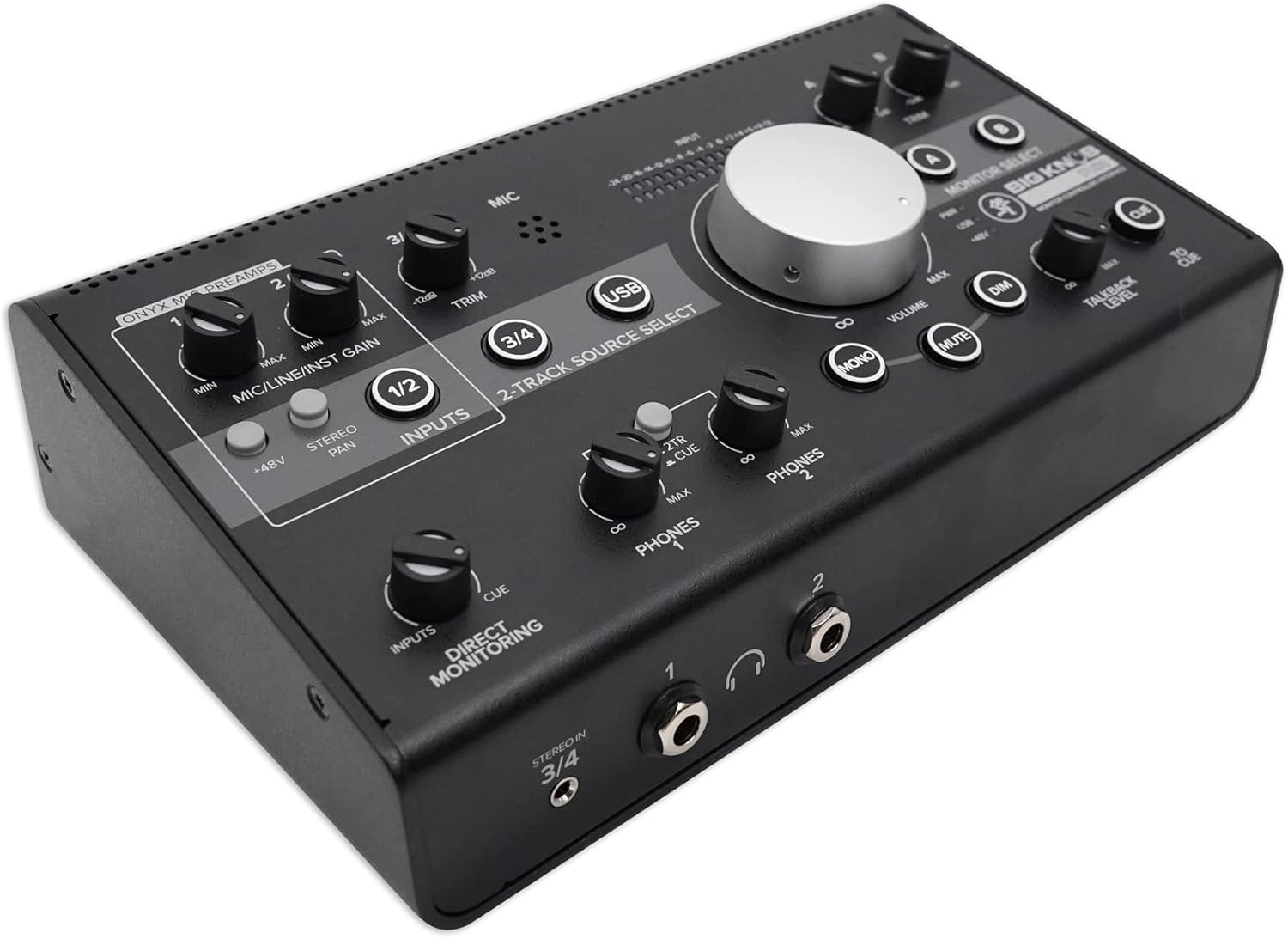 Audiosavings Bundle: Mackie Big Knob Studio 3x2 Studio Monitor Controller 96kHz USB I/O Bundle with Rockville RCM03 Pro Studio Recording Condenser Microphone Mic+Metal Shock Mount (2 Items)