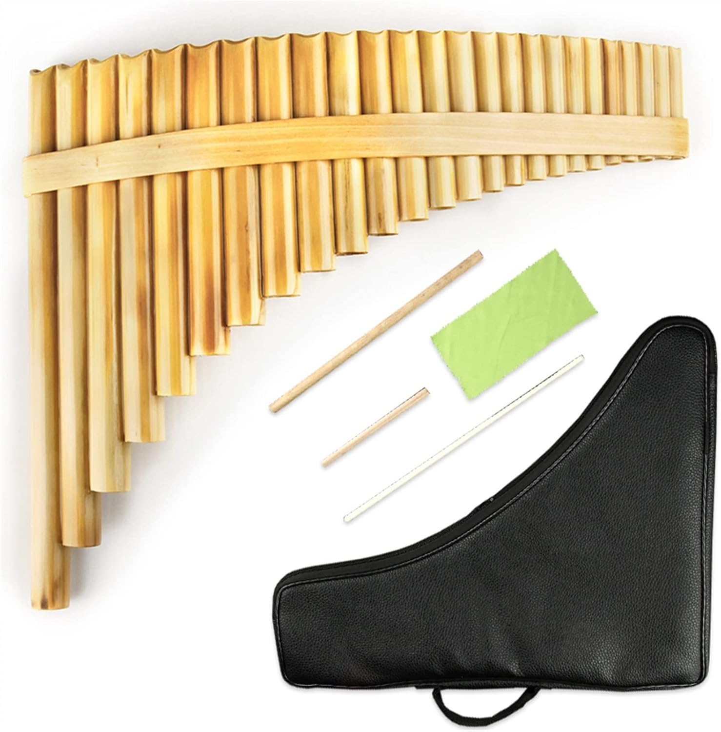 25 Pipes Pan Flute Natural Reed Pan Flute Panpipes G Key Handmade Woodwind Instrument in G Key (Color : Left)