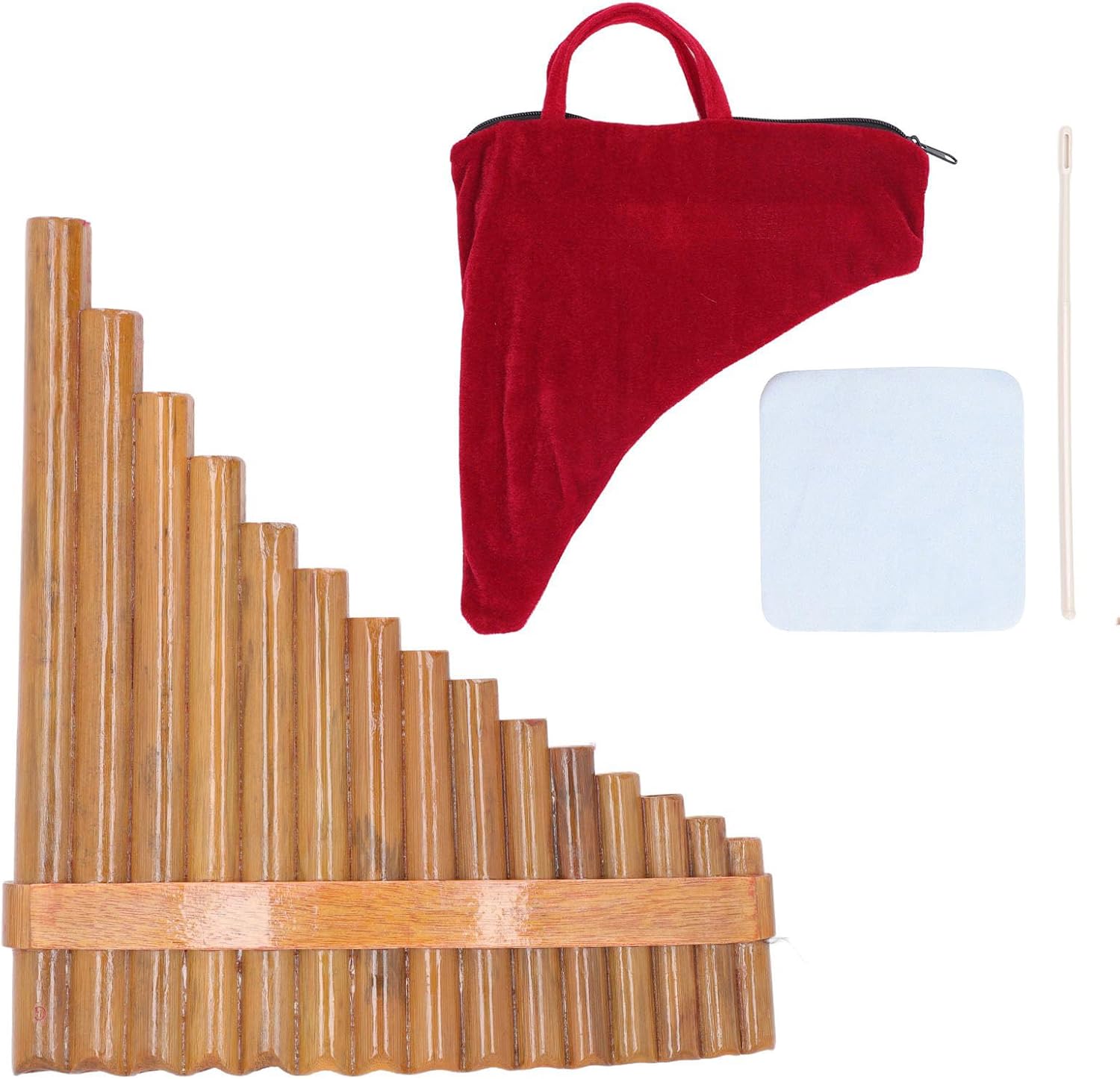 Professional Panpipe,G Key Musical Instrument Pan Pipe Flute 15 Pipes Pan Flute Woodwind Instrument for Woodwind Instrument Lovers (Right Hand)