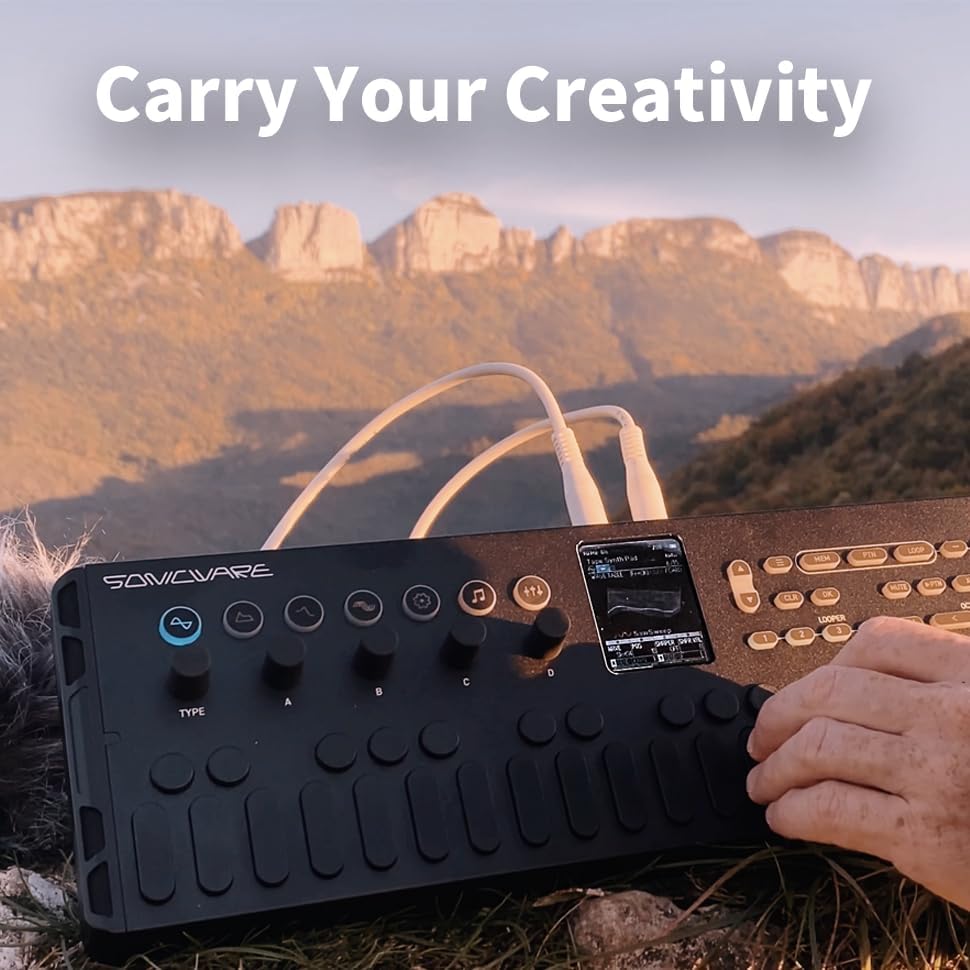 ELZ_1 play V2 Launch Edition incl. Case [Portable Synthesizer] 18 Synth Engines, 48 Effects, 4-Track Looper, Sequencer, Built-in Stereo Speakers, Battery-Powered, Original Waldorf Wavetables