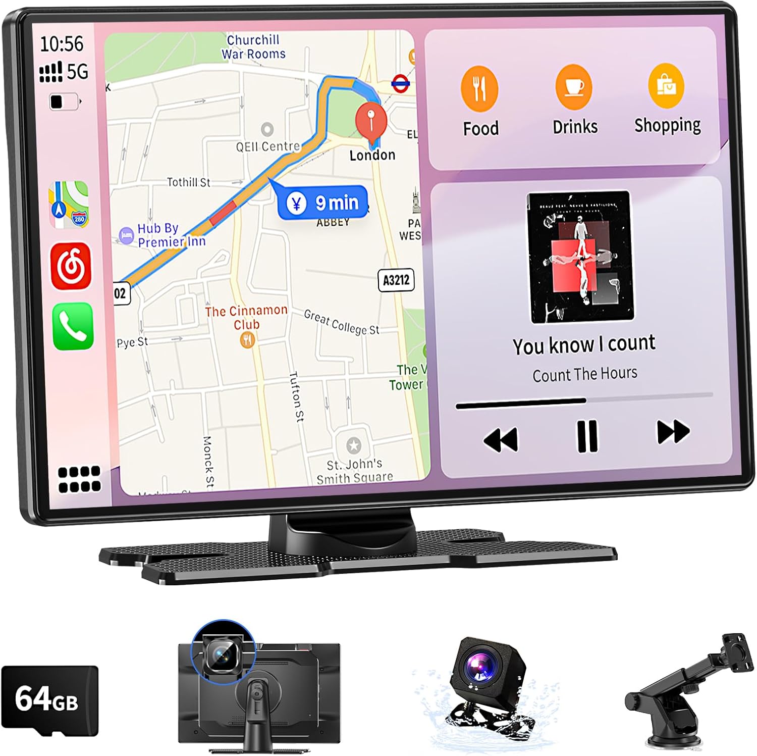 Wireless Carplay Screen for Car, 11.3