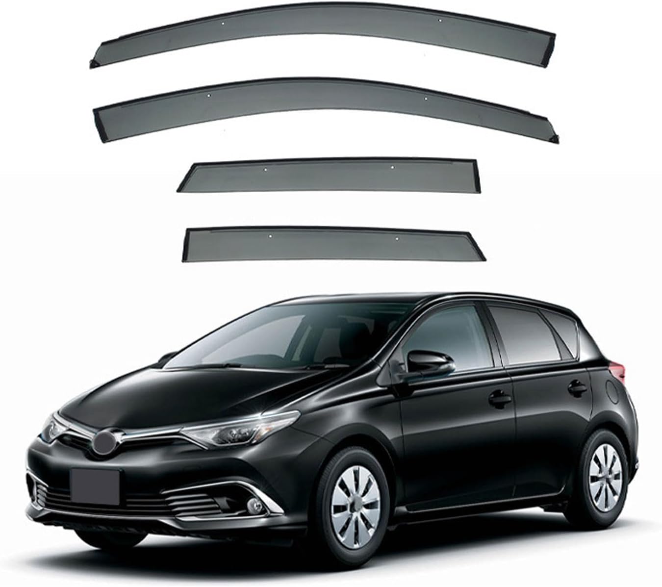 4 Pcs Car rain Guards for Toyota Auris Hatchback MK2-E180 2012-2015, Car Wind deflectors Window Visors rain Guards Car Vent Visors Deflectors Accessories
