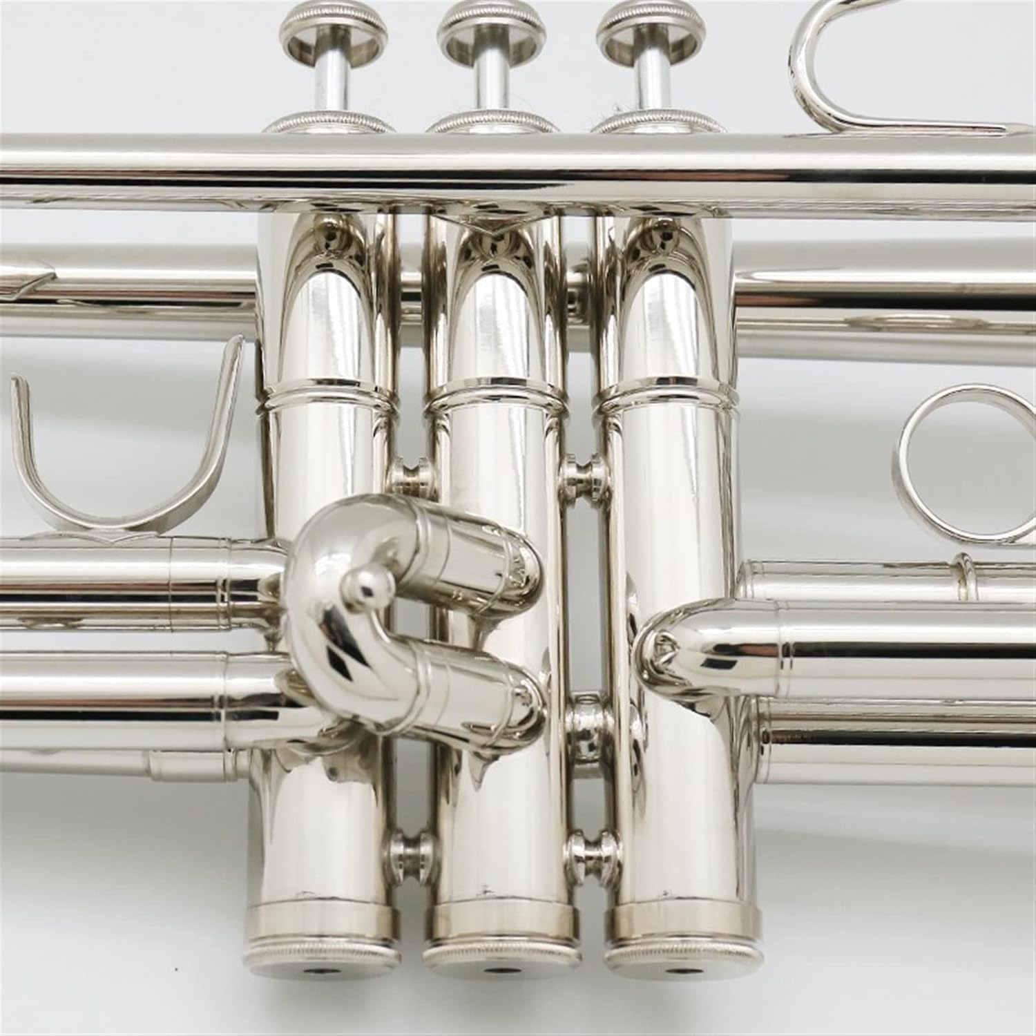 KESHUO Trumpet Instrument B-Flat Playing Grade Test Wind Instrument Brass Nickel-Plated Trumpets