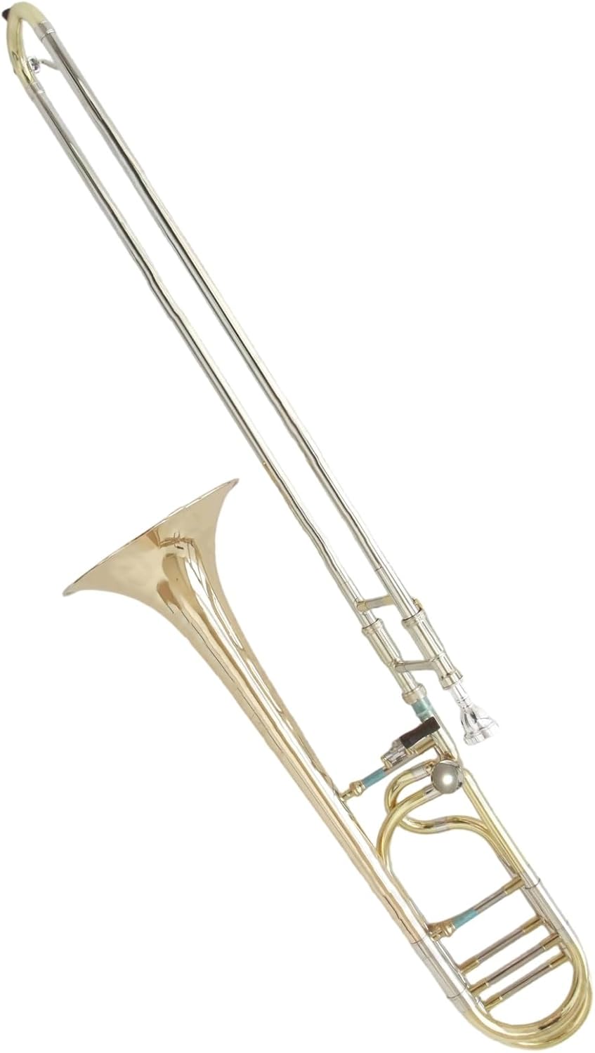 Adult Trombone Instrument Gold Lacquer Tenor Trombone Brass Trumpet Cupronickel Slide Bb/F Tuning Instrument