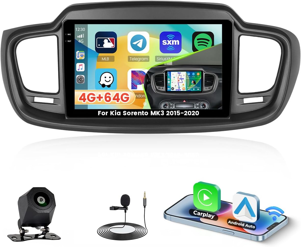 4+64G Android 15 Radio for Kia Sorento MK3 2015-2020, 10.1