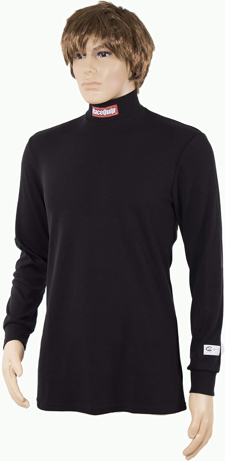 RaceQuip® 421993RQP Underwear Top SFI 3.3 Long Sleeve High Collar Black Medium