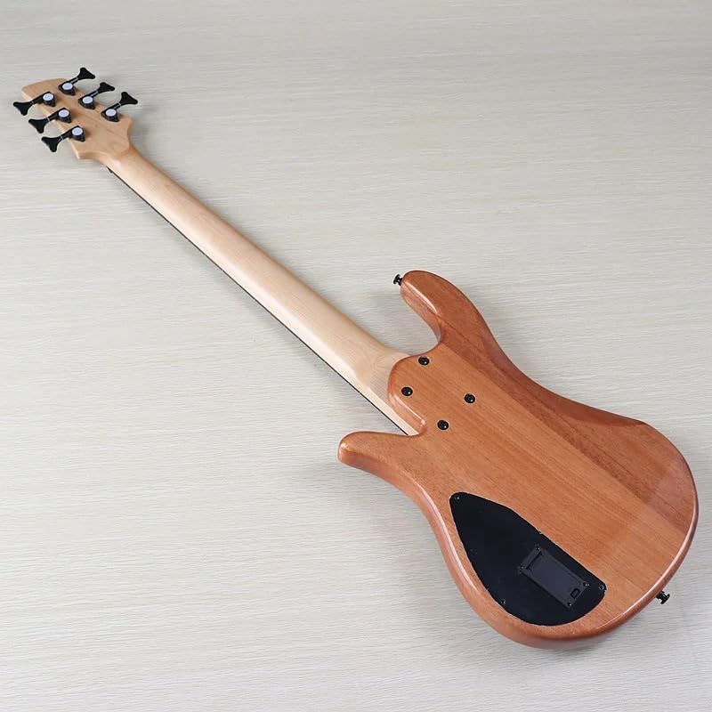 6-String Electric Bass Guitar, 43-Inch Full Size, High Gloss Flame Maple Top & Solid Okoume Body,Chrome Diecast Tuners(M2 Fretless model)