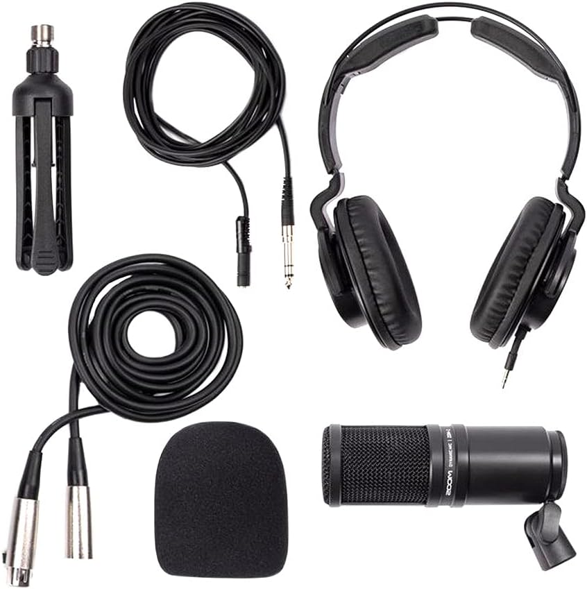 Zoom ZDM-1 Podcast Mic Pack with GFWMICBCBM1000 Microphone Boom Arm and Microphone Pop Filter