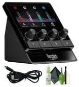 Hercules Stream 100 Audio Mixer for Content Creators, Up to 8 Tracks, LCD Screen, High Resolution Encoders, 4 Actions Buttons and Customizable Interface Bundle With Cleaning Kit