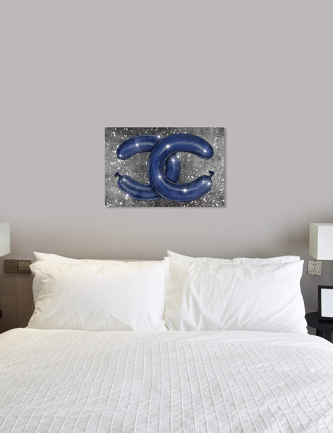 The Oliver Gal Artist Co. Fashion and Glam Wall Art Canvas Prints 'Navy Balloons and Silver Stars'