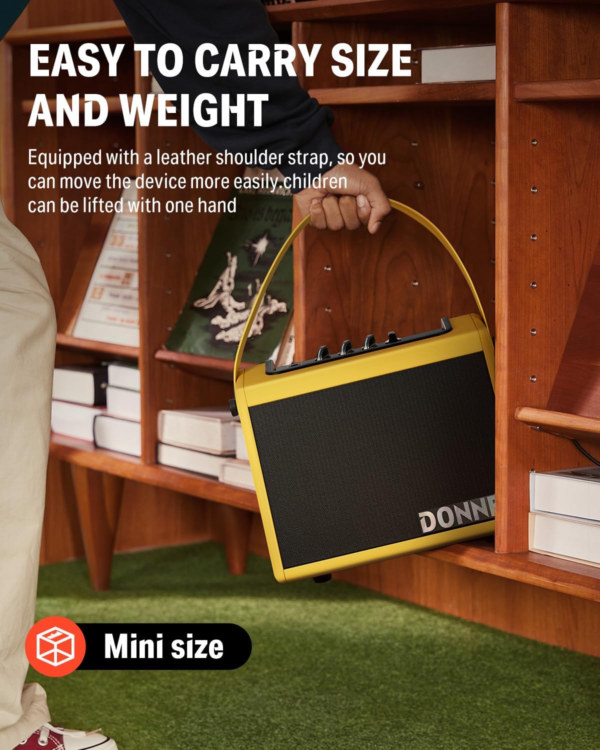 Donner Electric Drum Speaker 20W, Wireless Small Amp for Electronic Drum Sets & Keyboards, DDA-20 Portable for Home Practice & Outdoor Performance (Yellow)