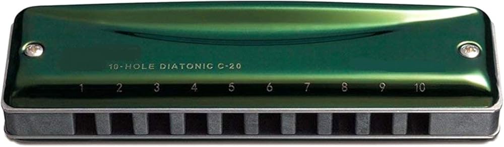 Harmonica C-20 Diatonic Harmonica 10 Holes Blues Harp Key of C Olive Green Professional Musical Instruments C20 (Color : Key of B)