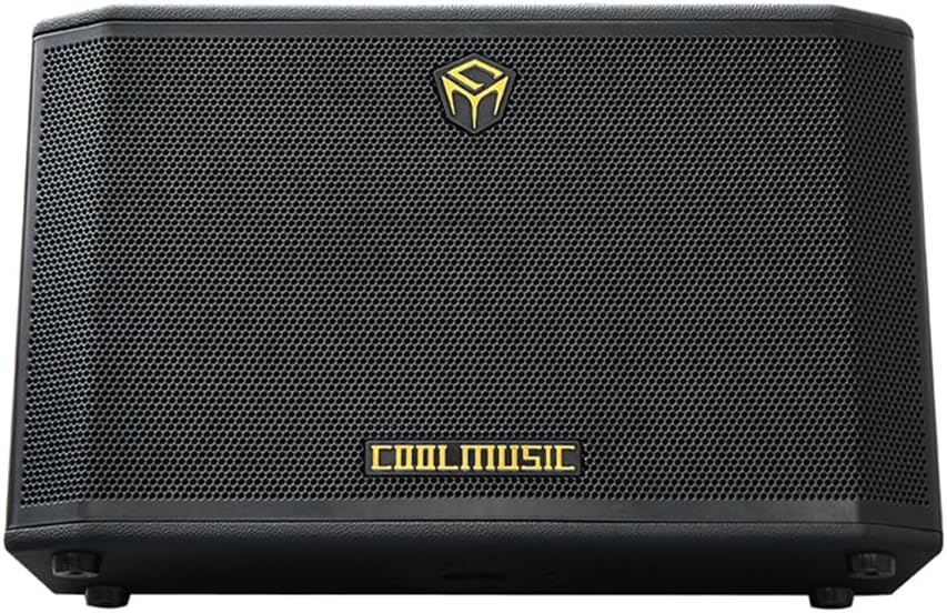 Coolmusic 300W Professional Acoustic Guitar Amp，Busking Amplifier PA System with 7 Inputs, Studio-Grade Reverb/Chorus/Delay/Tremolo/Phaser/Flanger, 3-Band EQ