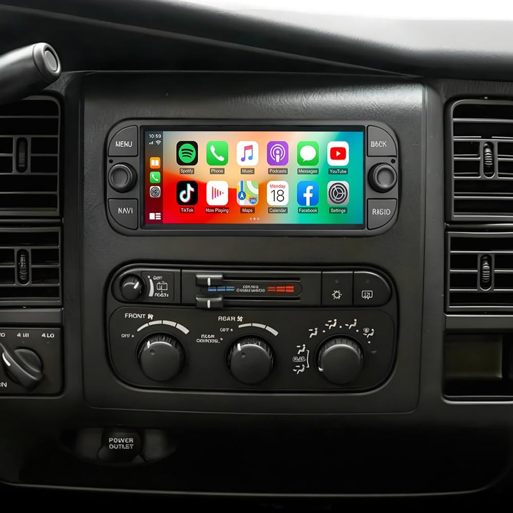 Double Din Car Stereo Radio for Dodge Dakota 2002-2004 Radio Upgrade 7 Inch Touch Screen Head Unit,Car Stereo with Wireless Carplay Android Auto GPS WiFi DSP BT FM RDS Backup Camera
