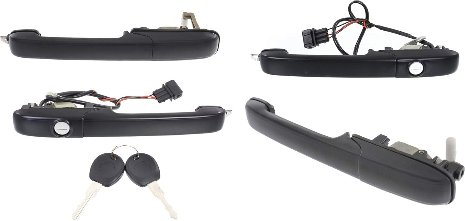 Garage-Pro Exterior Door Handle Compatible with Volkswagen Passat 1990-1993 Front and Rear Door Handle Right Side and Left Side Set of 4 Outside Textured Black Plastic+Metal