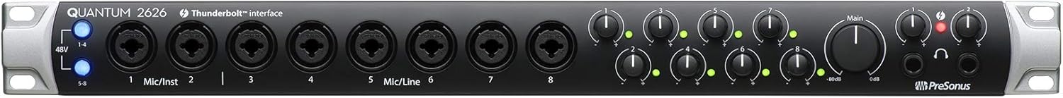 Audiosavings Bundle: Presonus Quantum 2626 26x26 Thunderbolt 3 Audio Recording Interface w/8 Preamps Bundle with Presonus PD-70 Dynamic Cardioid Broadcast Mic Podcast Recording Microphone (2 Items)