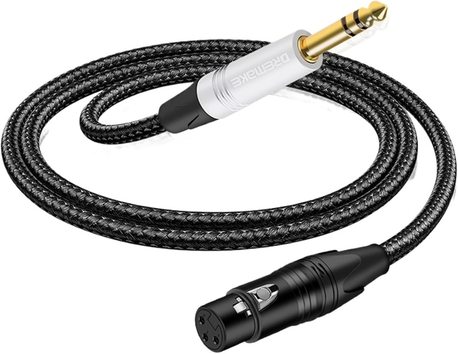 XLR Female to 1/4 Inch TRS Cable 6.35mm Balanced Stereo Microphone Cable Quarter Inch to XLR Mic Cord for Audio Mixer Amplifier(1m)