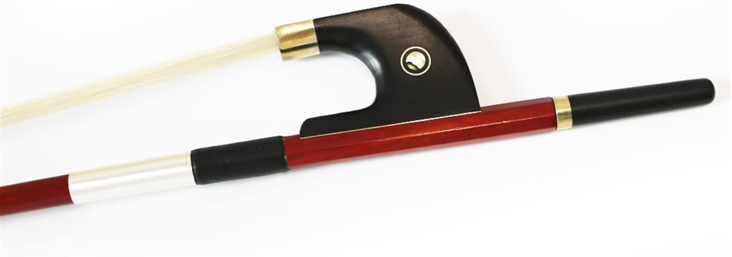 TSTS 4/4 Size Bass Bow Pernambuco Stick Natural Horsehair Ebony Frog Full Size Violin Bow