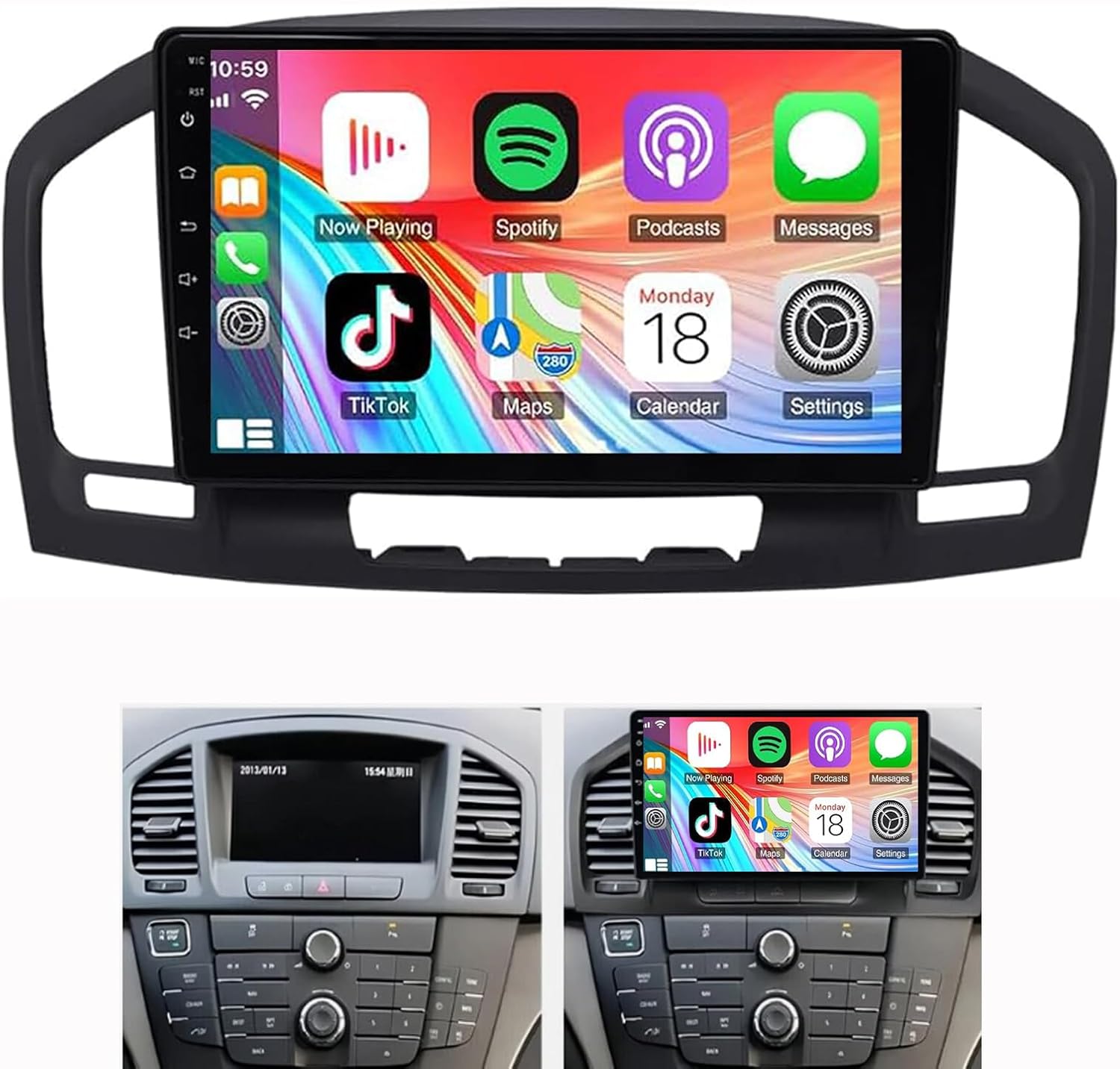 PHEZEN 4G+64G Car Radio for Buick Regal 2009 2010 2011 2012 2013 with with Carplay Android Auto, 9 Inch Touch Screen Stereo for Buick Regal WiFi GPS Navigation Bluetooth AHD Backup Camera