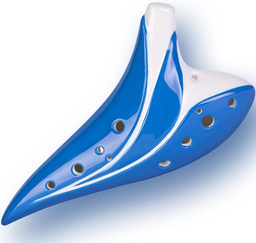 Creative Submarine Style National Ocarina Wind Instrument, 12-Hole Alto C (AC) Glazed Ceramic Ocarina, Best Choice for Beginners (Color : Blue, Size : AC)