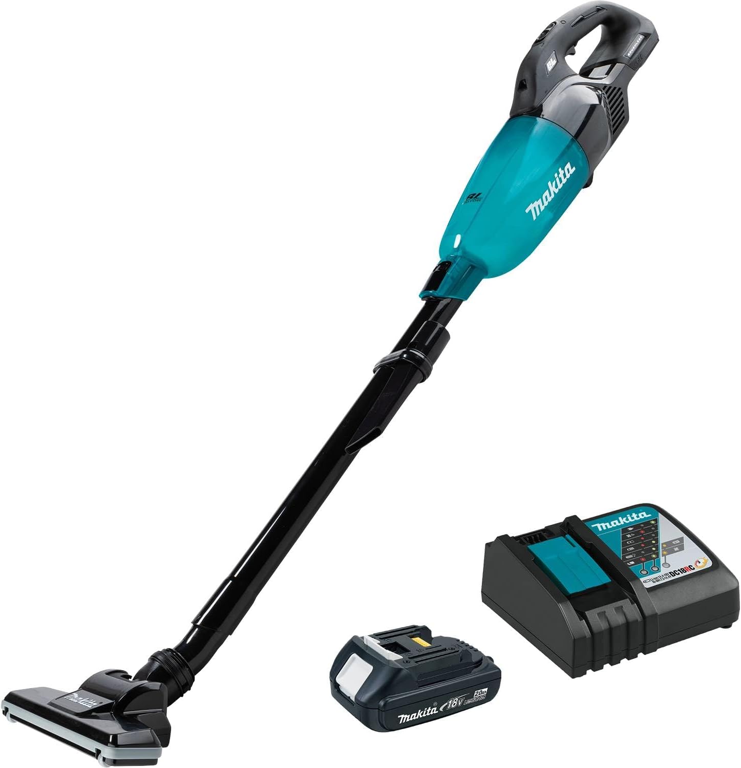 Makita XLC08R1B 18V LXT® Lithium-ion Compact Brushless Cordless Vacuum Kit, Trigger w/Lock (2.0Ah)