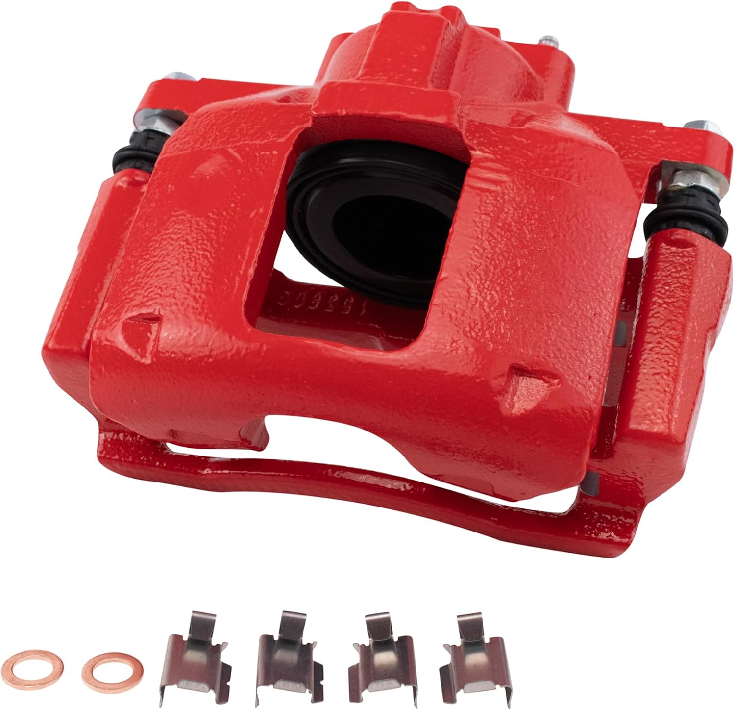 TRQ Front Left Brake Caliper w/Bracket Performance Red Drivers Side Compatible with 2009-2013 Dodge Journey