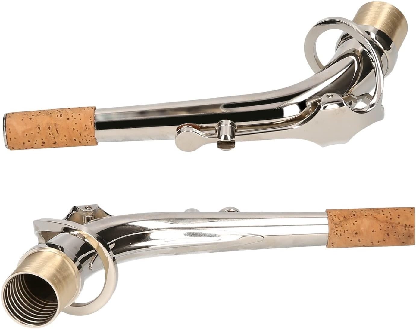 Saxophone Parts Brass Alto Saxophone Neck Heat- Insulating Material Bend Neck Sax Replacement Part Sax Accessory (Color : Silver)