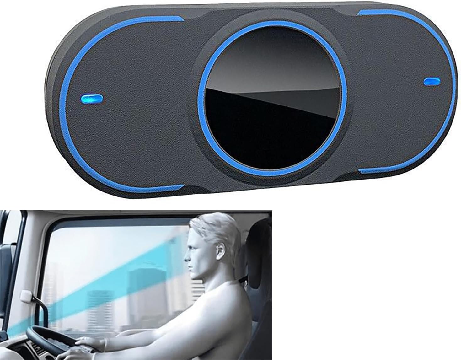 Anti-Sleep Alarm Monitor, Driver Fatigue Alarmer with Dual Cores High-Performance Chip, Captures Face Information Real-time and Reminding Continuously Function, for Long Distance Truck Driver