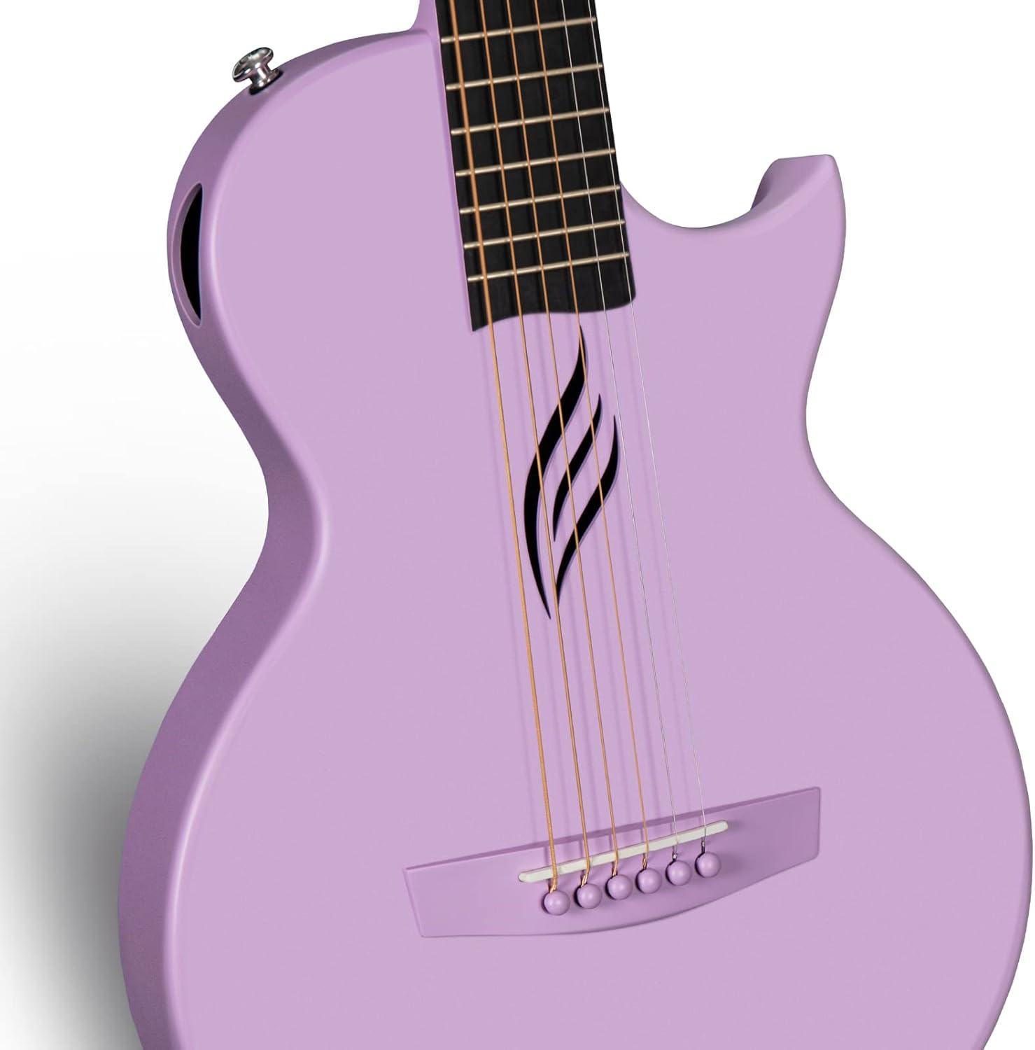 Enya Nova Go Carbon Fiber Travel Acoustic Guitar | 1/2 Size Lightweight Moisture-Proof Guitara | Adult & Beginner Portable Guitar with Gig Bag & Accessories (Purple)