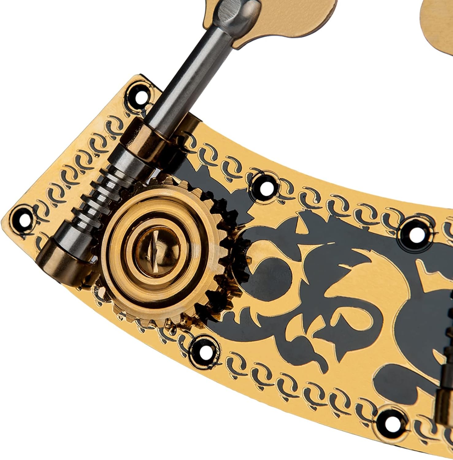 Engraved Double Bass Dual Tuning Pegs Tuner Machine Heads 2 Left 2 Right for 4/4 3/4 Double Bass Guitar Machine Heads Knobs