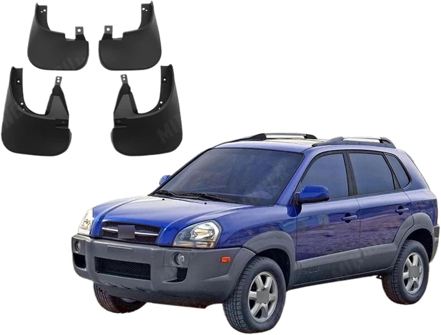 4pcs Car Front Rear Fender Flares Compatible with Hyundai Tucson 2005 2006 2007 2008 2009 Splash Guards Mudflaps Mudguards Mud Flaps