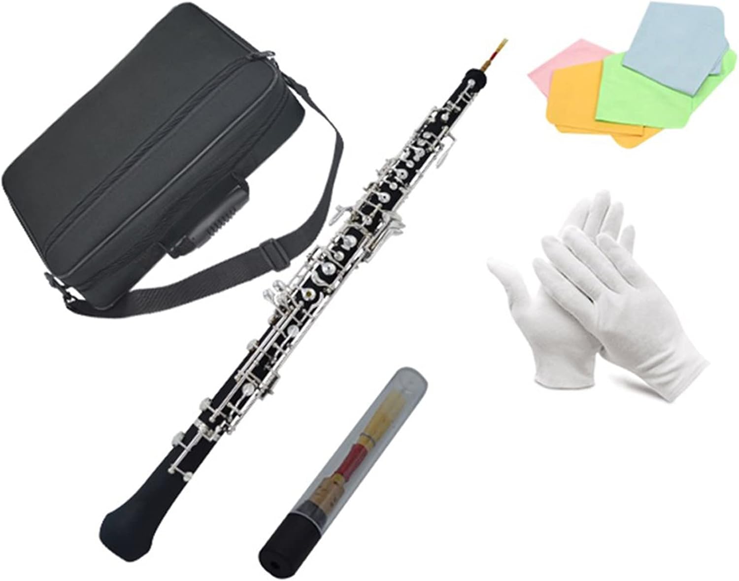 Professional C Key Oboe Semi-Automatic/Automatic Bakelite Body Key Silver-Plated Woodwind Instrument (Color : Auto)