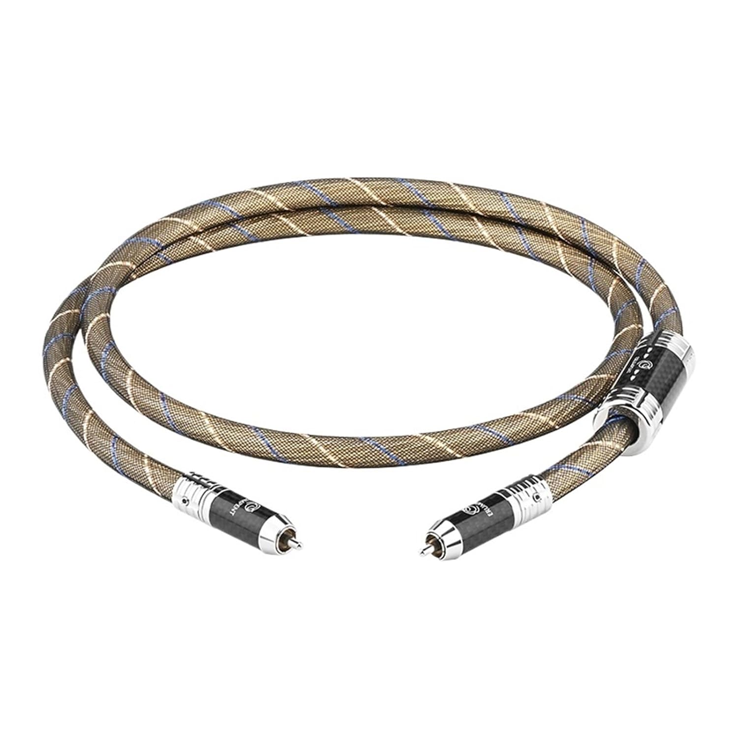 HiFi RCA Coaxial Cable OCC Sterling Silver Plated 75Ω Digital Audio Cable Carbon Fiber Self-Locking Plug for Decoder Amplifier(5m)